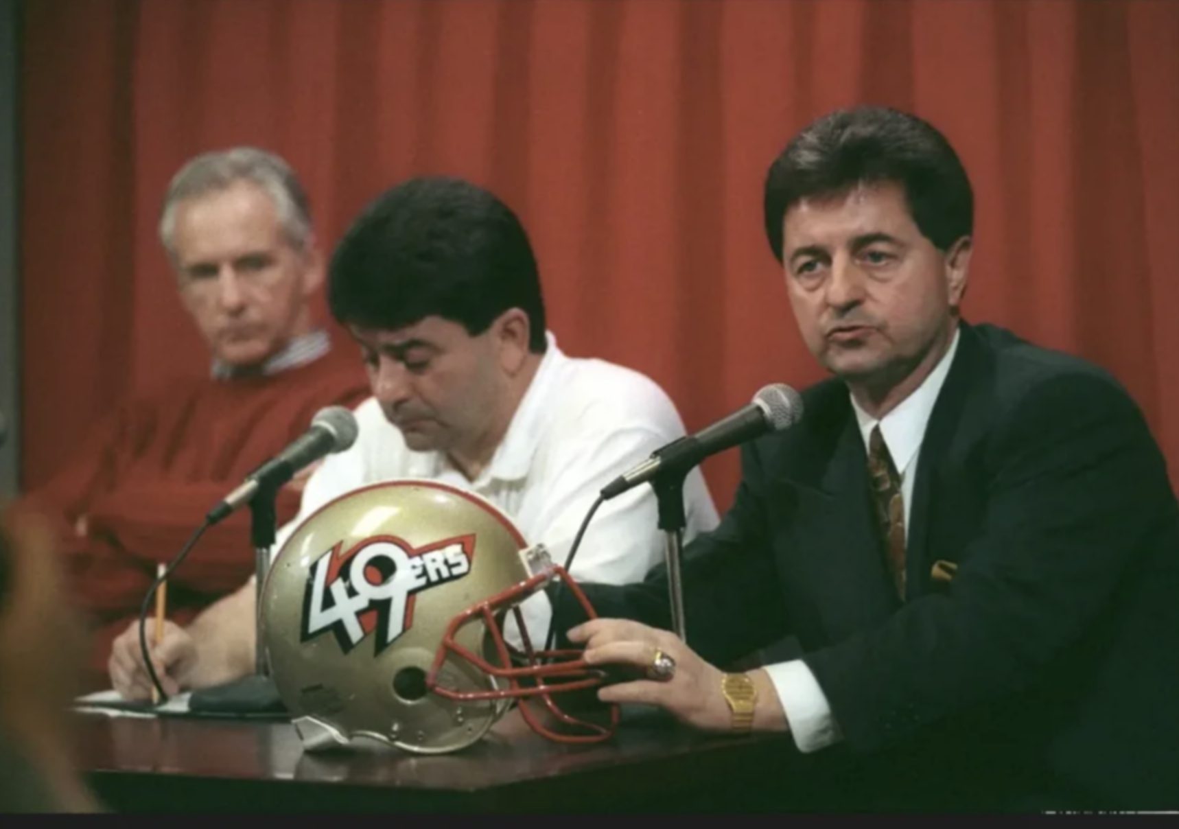 “The San Francisco 49ers tried to introduce a new logo in the early 90’s and it was honestly pretty ugly and bad. A ‘what were you trying to accomplish?’ decision and this was in the years when they were winning like every other Super Bowl so people had grown attached to the look the team had worn to great success. Pre internet so the fans flooded the team with letters and calls and picket lines outside the office and the team said ‘fine we won’t use the new logo.’” u/Navyblazers2000